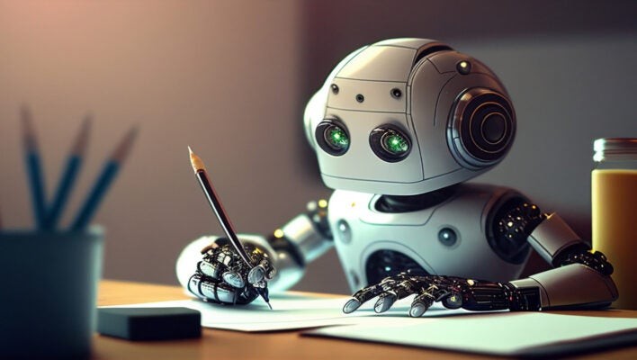 Students in robotics classroom